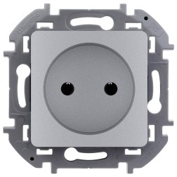 Розетка без заземления Legrand Inspiria алюминий  Розетка без заземления Legrand Inspiria алюминий