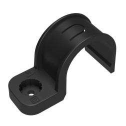 Крепеж-скоба пластиковая односторонняя для прямого монтажа черная в п/э д16 (50/750 уп/кор) Промукав 