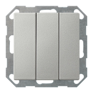 Выключатель трехклавишный Gira E2 Нержавеющая сталь (в сборе) 