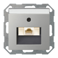 Розетка телефонная 1xRJ11 Gira E2 Нержавеющая сталь (в сборе) 