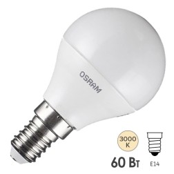 Лампа светодиодная OSRAM LED Value LVCLP60 7SW/830 (60W) 230V E14 560Lm 89x46,8mm 