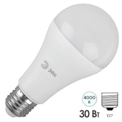 Лампа светодиодная груша ЭРА LED A65-30W-840-E27 нейтральный свет (5056396208907) 