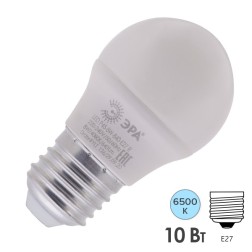 Лампа светодиодная ЭРА RED LINE LED P45-10W-865-E27 R шар холодный свет (5056306086304) 