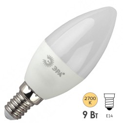 Лампа светодиодная ЭРА LED B35-9W-827-E14 свеча теплый свет (5056396207290) 