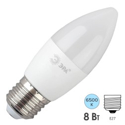 Лампа светодиодная ЭРА RED LINE LED B35-8W-865-E27 свеча холодный свет (5056306085918) 