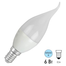 Лампа светодиодная ЭРА LED BXS-6W-865-E14 R свеча на ветру холодный свет (5056306085970) 