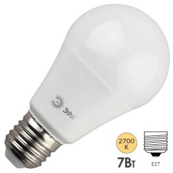 Лампа светодиодная груша ЭРА LED A60-7W-827-E27 теплый свет (5055398604649) 