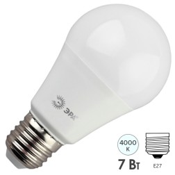 Лампа светодиодная груша ЭРА LED A60-7W-840-E27 нейтральный свет (5055945566734) 