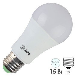 Лампа светодиодная груша ЭРА LED A60-15W-840-E27 нейтральный свет (5055945556827) 