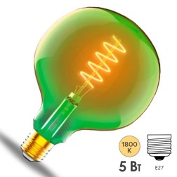 Лампа Gauss Filament G125 5W 190lm 1800К Е27 green flexible LED 1/10 
