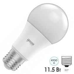 Лампа Gauss Basic A60 11,5W 1090lm 4100K E27 LED 1/10/50 