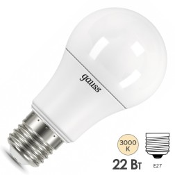 Лампа Gauss LED A70 22W E27 1560lm 3000K 1/10/50 