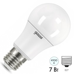 Лампа Gauss LED A60 7W E27 710lm 4100K 1/10/40 