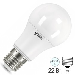 Лампа Gauss LED A70 22W E27 1640lm 4100K 1/10/50 