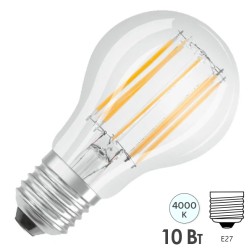 Лампа филаментная светодиодная Osram CL A LED FIL 100 10W/840 230V E27 1521lm прозрачная 