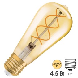 Лампа филаментная светодиодная Osram Vintage 1906 LED CL Edison FIL DIM спираль GOLD 25 4,5W/820 E27 