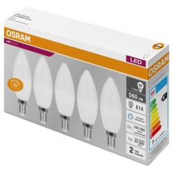 Лампа светодиодная OSRAM LED Value LVCLB60 7SW/830 6,5W 3000K 230V E14 560Lm 106x38mm упаковка 5шт. 