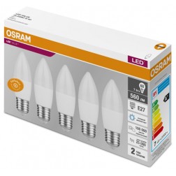 Лампа светодиодная OSRAM LED Value LVCLB60 7SW/830 6,5W 3000K 230V E27 560Lm 105x38mm упаковка 5шт. 