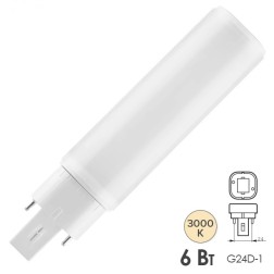 Лампа светодиодная Osram DULUX D13 LED 6W/830 230V EM G24D-1 (ЭмПРА или 230V) 