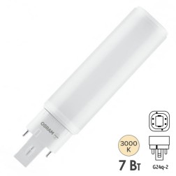 Лампа светодиодная Osram DULUX DE 18 LED 7W/830 G24Q-2 (ЭПРА или 230V) 