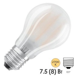 Лампа филаментная Osram CL A FR 7.5(8)W/827 (75W) 2700K 230V E27 1055Lm 