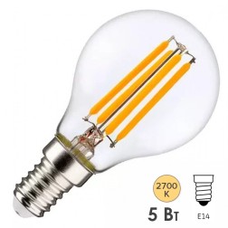 Лампа филаментная светодиодная шарик Osram LED SCL P 60 5W/827 2700К E14 230V 600Lm Filament 