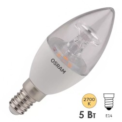 Лампа светодиодная свеча OSRAM LED LS CL B 40 5W/827 2700К E14 230V 470Lm 