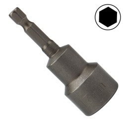 Ключ-насадка магнитная KRANZ 1/4 17х65 мм 