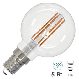 Лампа филаментная светодиодная шарик Osram PARATHOM FIL LS CL P60 DIM 5W/840 E14 230V 