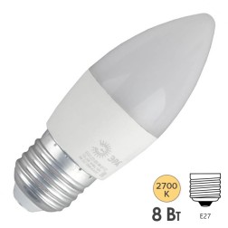 Лампа светодиодная свеча ЭРА RED LINE ECO LED B35 8W 827 E27 теплый свет (5055945593594) 