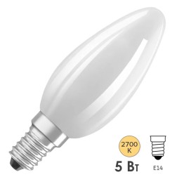 Лампа филаментная светодиодная свеча Osram PARATHOM CL B GL FR 40 DIM 5W/827 2700К 230V E14 