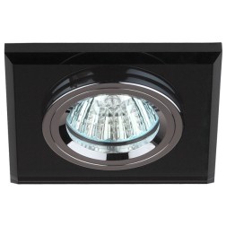 Светильник ЭРА декор стекло квадрат DK8 CH/BK MR16 12V/220V 50W хром/черный (5055398625774) 