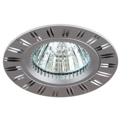 Встраиваемый светильник алюминиевый ЭРА KL33 AL/SL/1 MR16 12V 50W серебро 