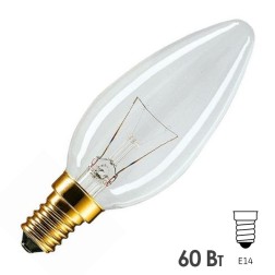 Лампа накаливания свеча Philips STANDART B35 CL 60W 230V E14 d35x100mm прозрачная (ЛОН) 