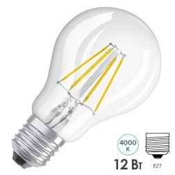 Лампа светодиодная Osram PARATHOM CLASSIC А 12W(100W) 4000K DIM E27 1521Lm Filament 