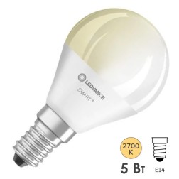 Лампа светодиодная LEDVANCE SMART+ WiFi Mini Bulb DIM 40 5W 2700К E14 470Lm d47x90mm 