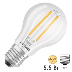 Лампа светодиодная LEDVANCE SMART+ WiFi Filament Classic DIM 60 5.5W 2700K E27 806Lm d60x105mm 