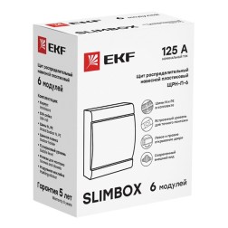 Щит распределительный накладной ЩРН-П-6 SlimBox 6м пластик белая дверца IP41 EKF PROxima 