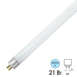 Лампа люминесцентная линейная двухцокольная ЛЛ T5 21W 6500К G5 длина 863,2x16mm TDM 