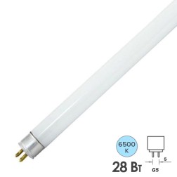 Лампа люминесцентная линейная двухцокольная ЛЛ T5 28W 6500К G5 длина 1163,2x16mm TDM 