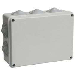 Коробка КМ41244 распаячная для открытой проводки 190х140х70 мм IP55 (10 гермовводов) ИЕК 