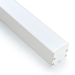 Профиль накладной Линии света белый алюминий, CAB256 комплект: матовый экран, 2 заглушки и крепеж 