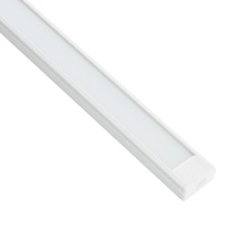 Профиль накладной Линии света белый алюминий, CAB262 комплект: матовый экран, 2 заглушки и крепеж 
