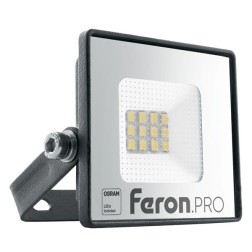 Светодиодный прожектор Feron PRO LL-1000 IP65 10W 230V 6400K корпус черный алюминий 