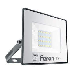 Светодиодный прожектор Feron PRO LL-1000 IP65 30W 230V 6400K корпус черный алюминий 