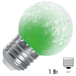 Лампа-строб Feron LB-377 Шарик прозрачный E27 1W 230V зеленый G45 