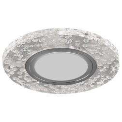 Светильник встраиваемый с разноцветной LED подсветкой Feron CD953 потолочный MR16 G5.3, прозрачный 