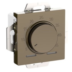 Термостат теплого пола электронный 10А с датчиком механизм SE AtlasDesign, шампань 