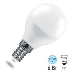 Лампа светодиодная Feron.PRO LB-1406 Шарик G45 6W 6400K 230V E14 490Lm используется OSRAM LED 