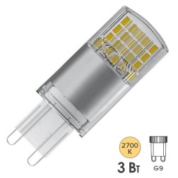 Лампа светодиодная Osram LEDPPIN 30 3W/827 DIM G9 230V 320Lm d18x52 теплый свет 